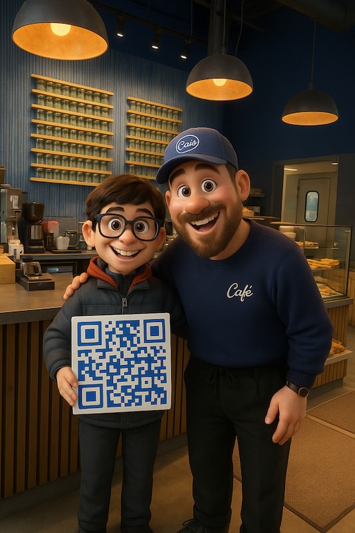 Bax with his first customer
